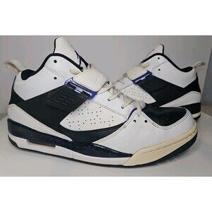 Jordan Flight 45 White Dark Concord Black Shoes 644846-108 Men Size 12